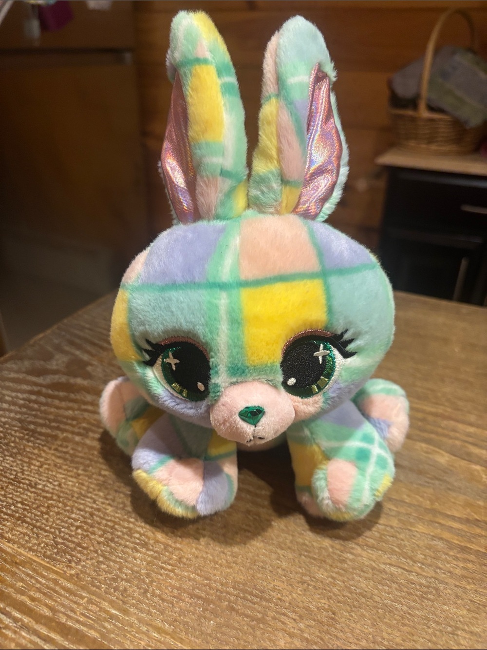 Gund Pastel Plaid Bunny Plush - Mint, Yellow, Pink, Lavender